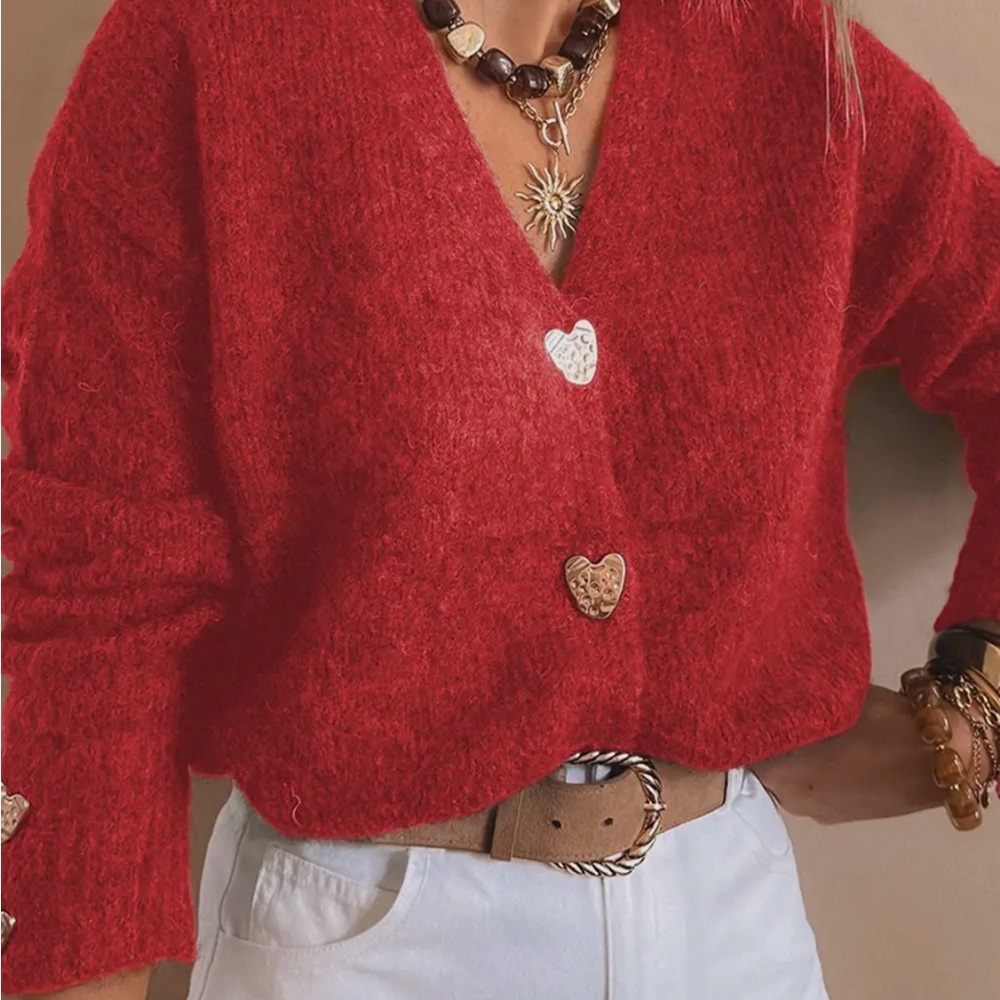 NEW!! Cozy Red Women's Sweater